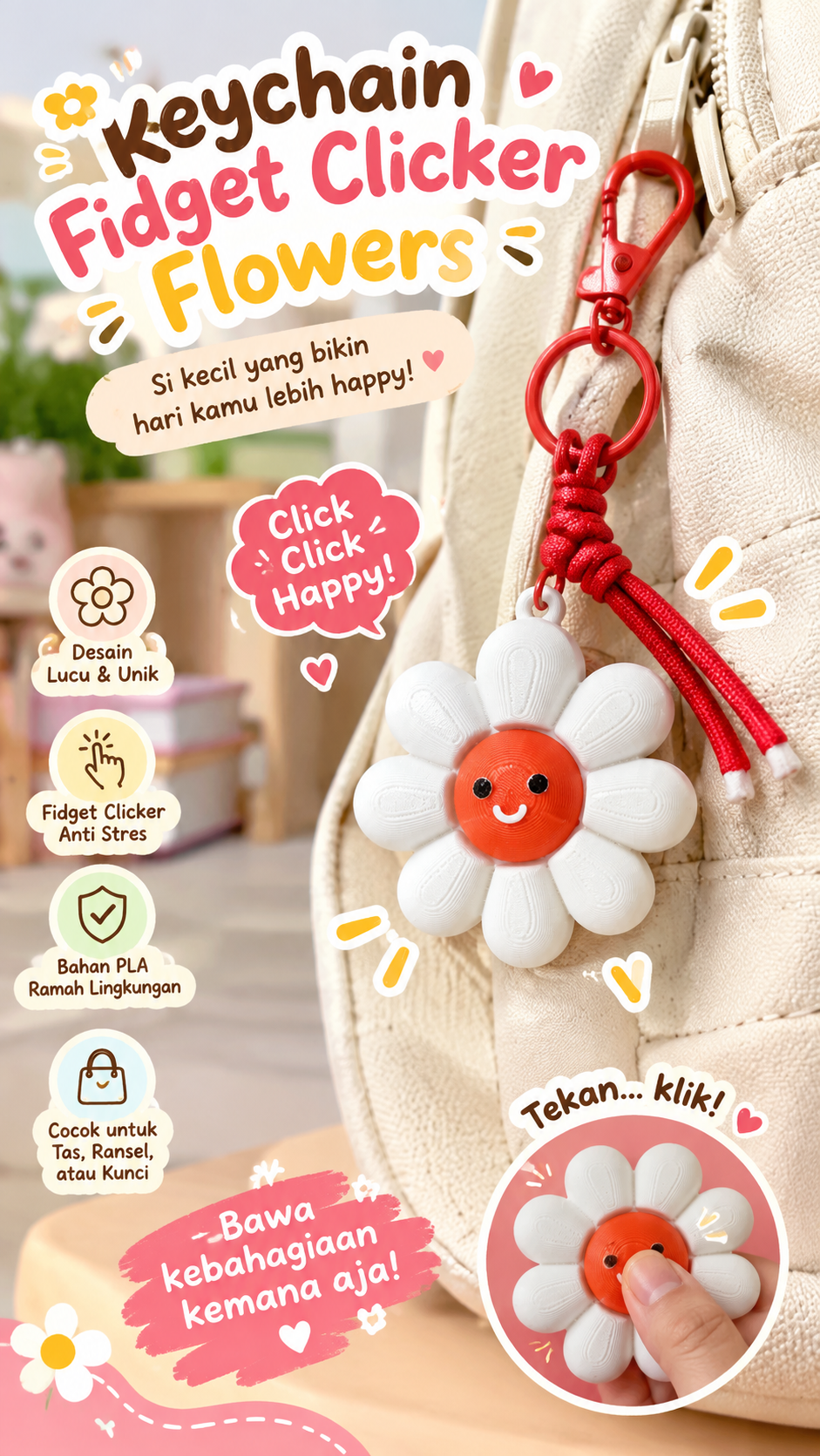 Keychain Flowers Clicker