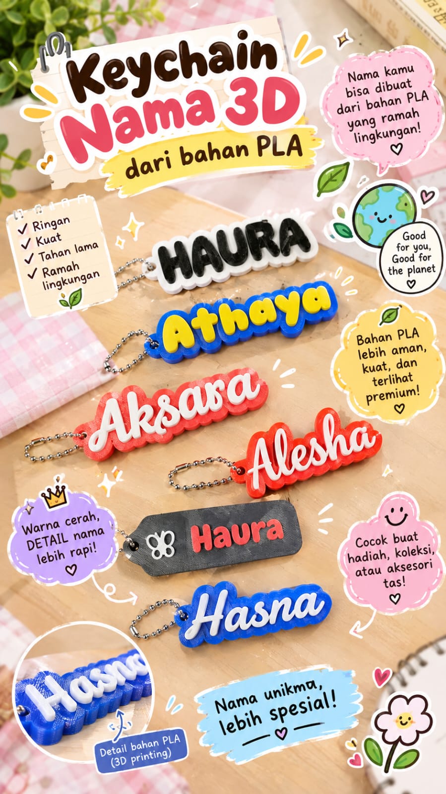 Keychain Nama Full Custom