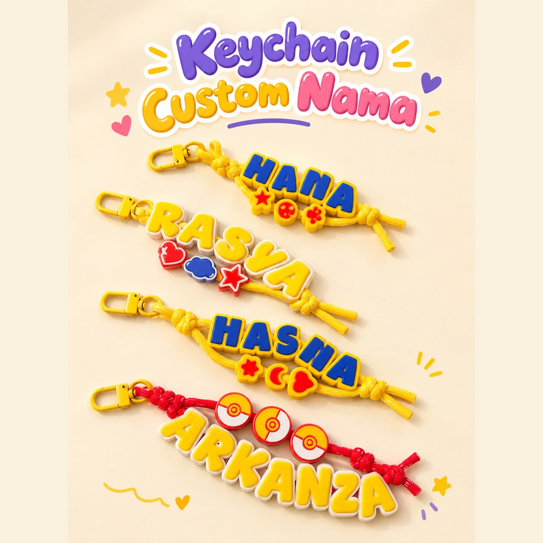 Keychain Custom Nama Bag Charm 8