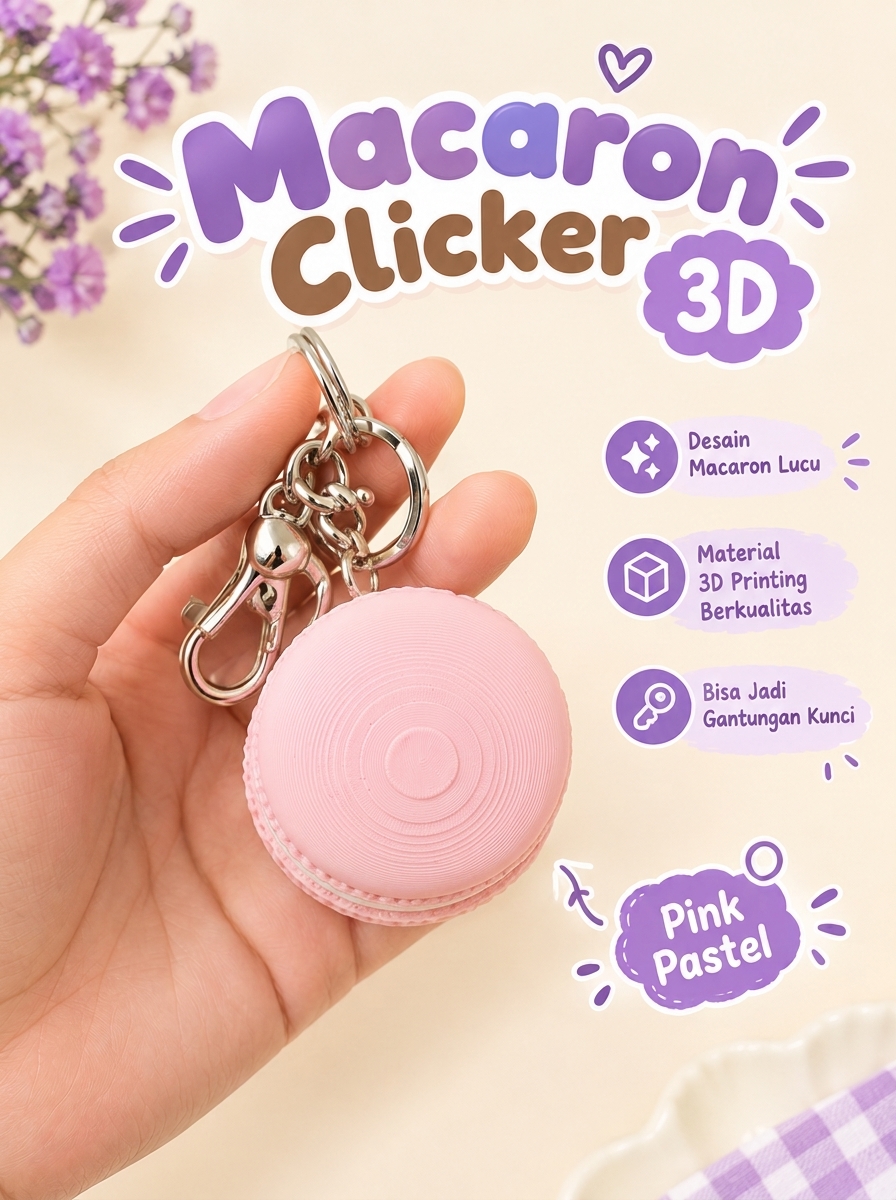 Keychain Macaron Clicker 3D 2