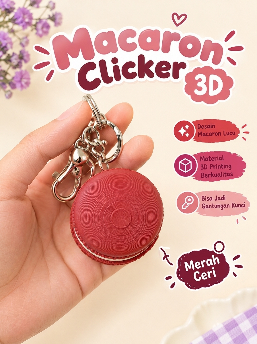 Keychain Macaron Clicker 3D 3
